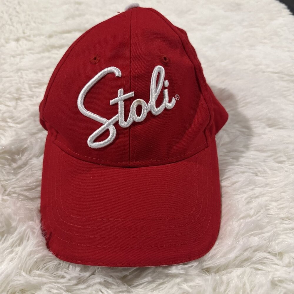 Stoli vodka red logo baseball hat one size adjustable hook and loop